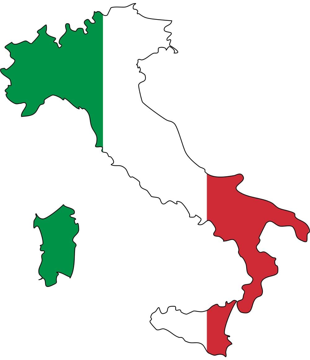 mapa Itálie vlajka