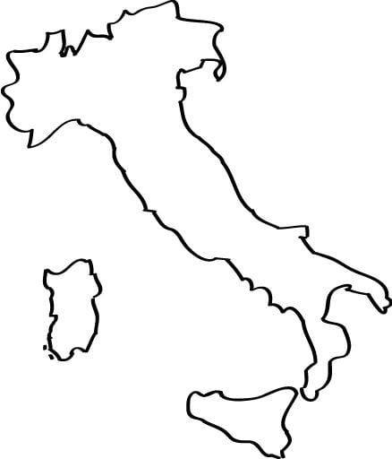 mapa Itálie kreslení