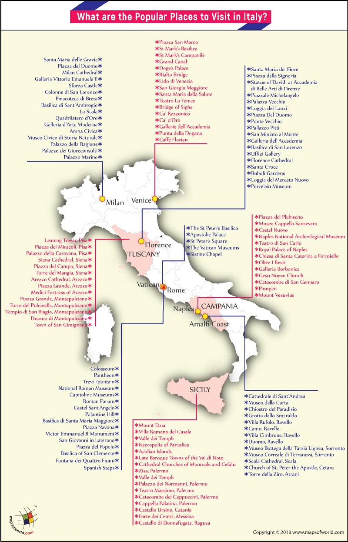 mapa Itálie muzeum