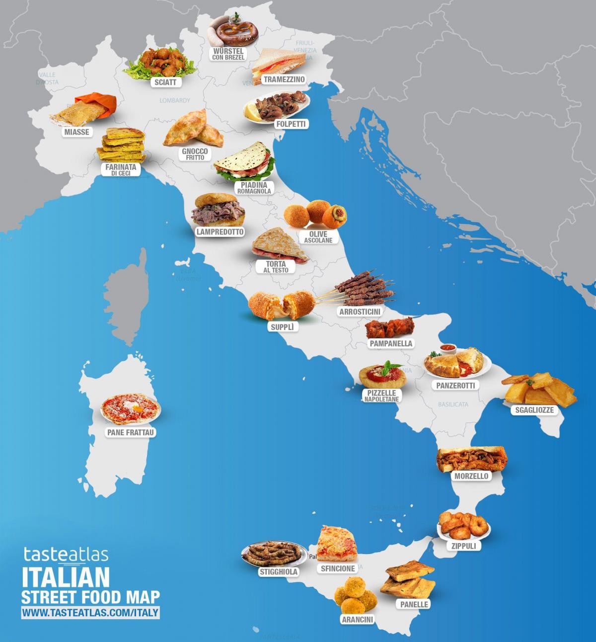 mapa itlay jídlo