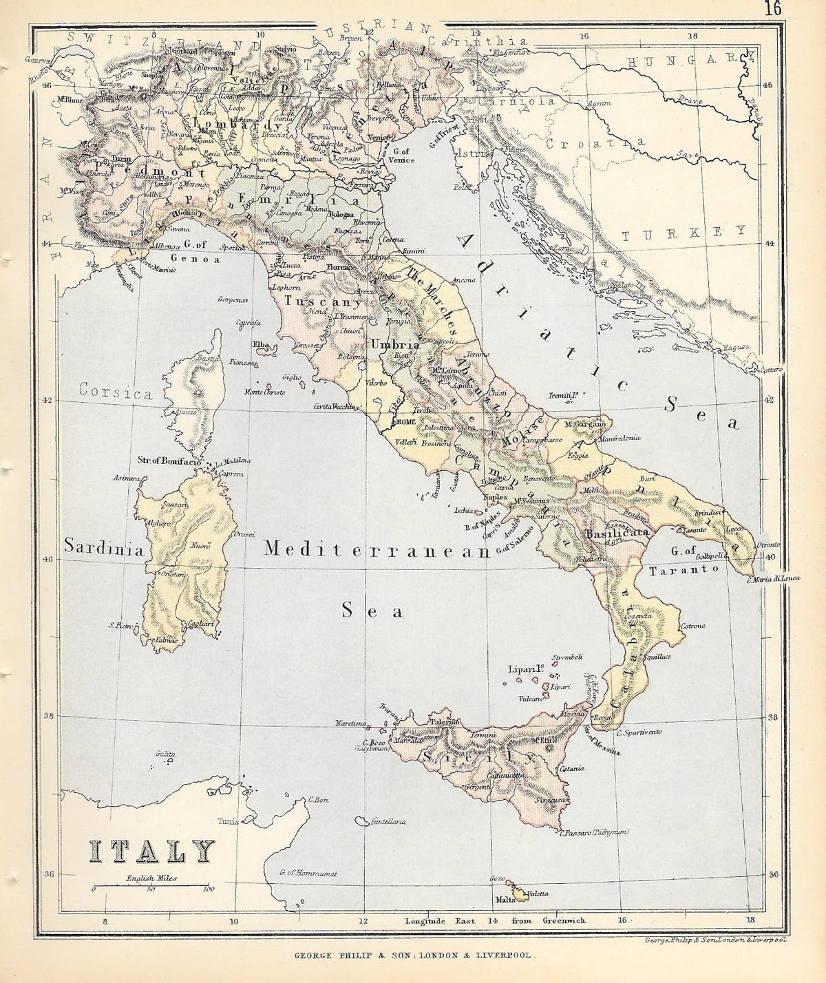 historická mapa Itálie