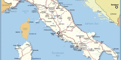 Mapa Itálie kapitálu