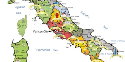 Itálie cestovní ruch mapě