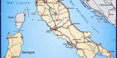 Itálie dálniční mapa