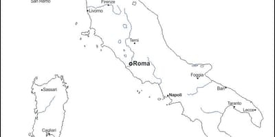 Osnovy mapa Itálie s městy