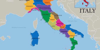 Mapa Itálie a regiony