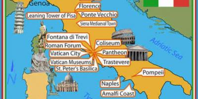Itálie atrakce mapa