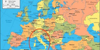 Mapa Itálie a evropy