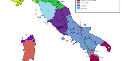 Mapa Itálie jazykové