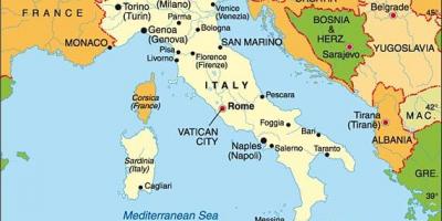 Mapa Itálie a sousedních zemí