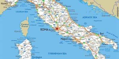 Detailní mapa Itálie