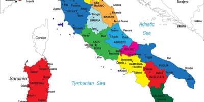 Mapa Itálie politická