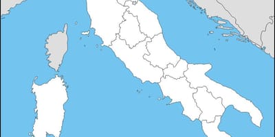 Slepá mapa Itálie s regiony
