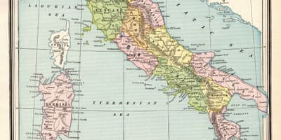 Mapa Itálie vintage